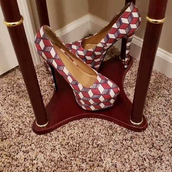 NWOT Platform Checkered Stilletos - Picture 1 of 8